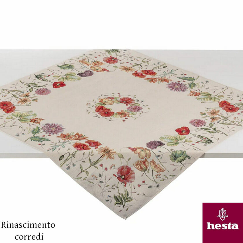 Tovaglia tavola quadrata 100X100 gobelin floreale susanna HESTA