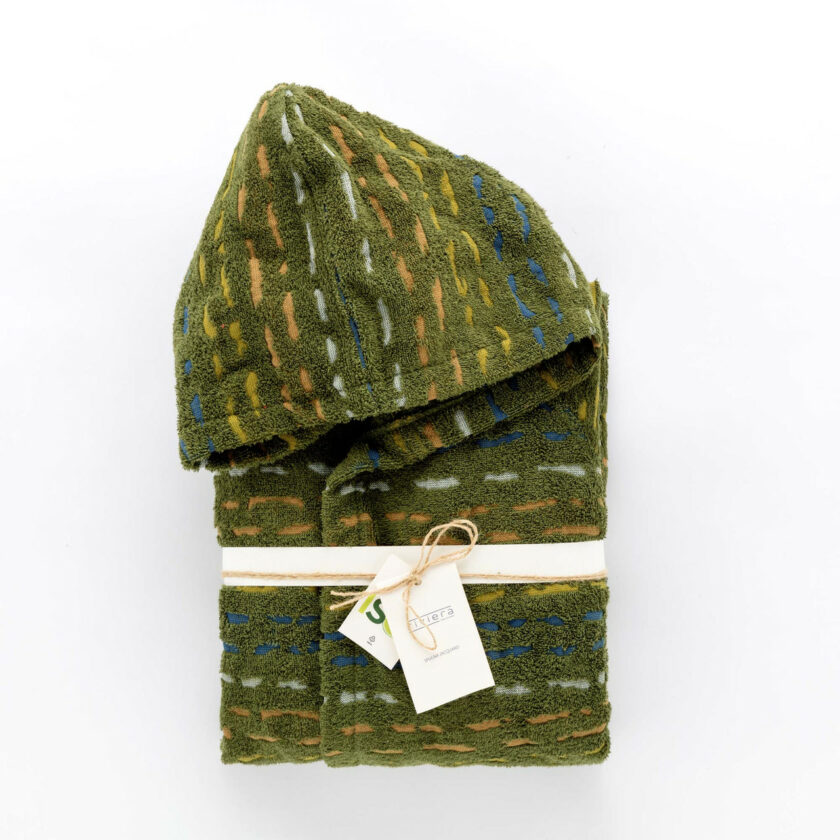 Accappatoio spugna jacquard unisex 450 grammi Gatsby verde