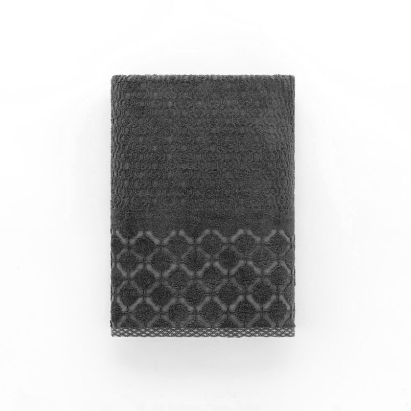 Telo bagno spugna di cotone jacquard Tiles grigio