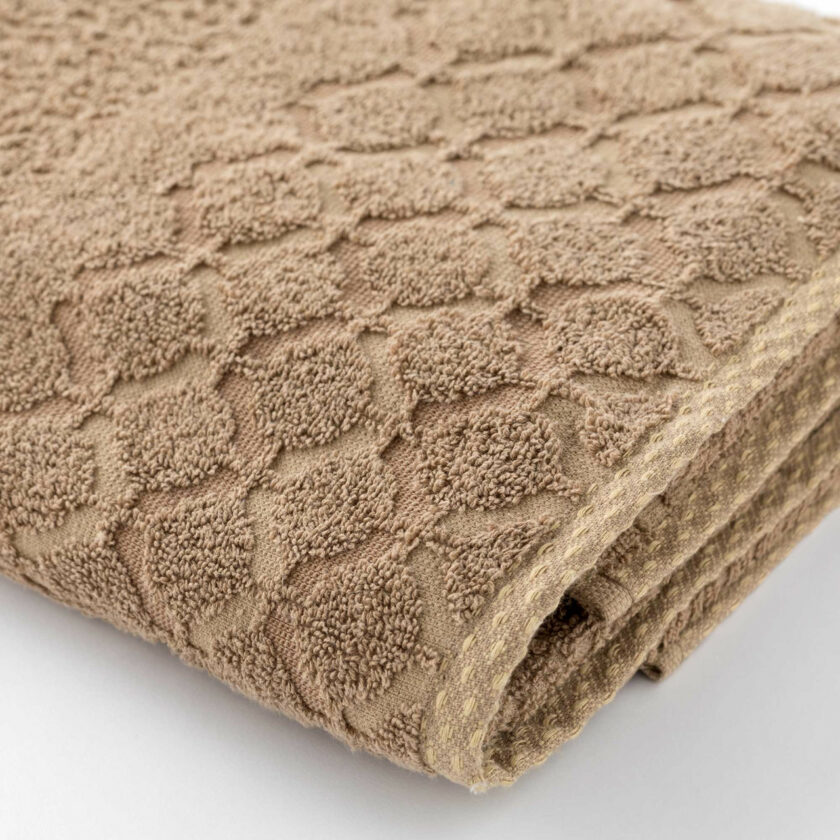 Telo bagno spugna di cotone jacquard Tiles tortora - immagine 2