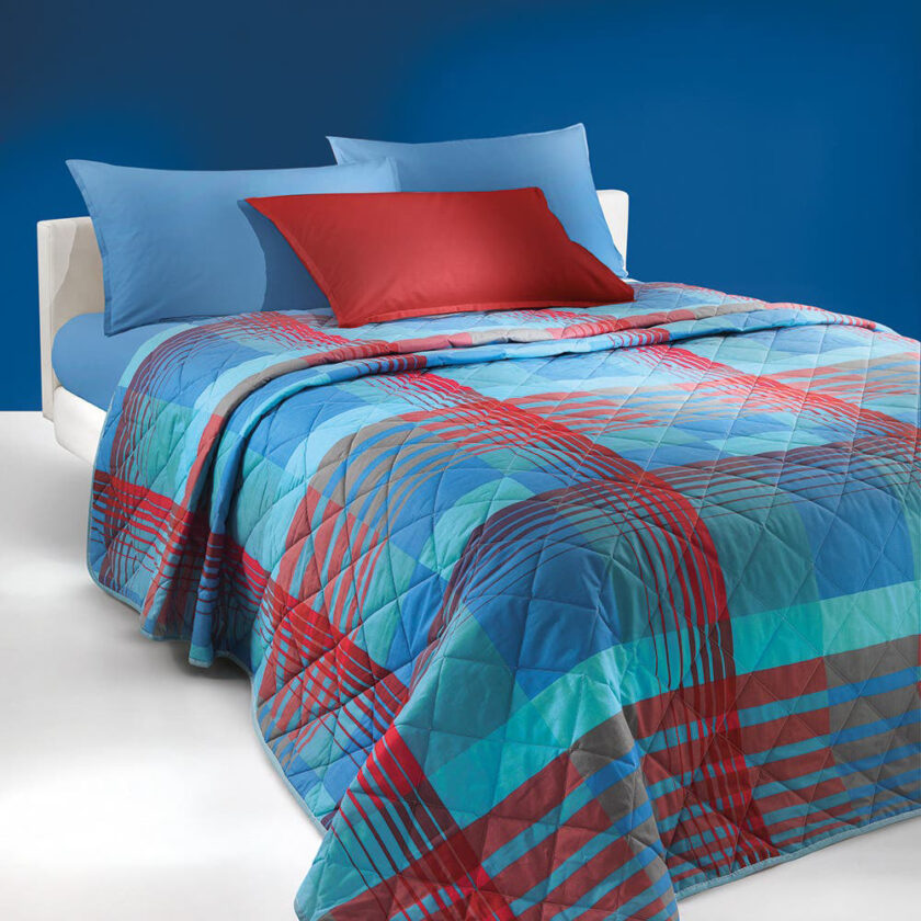 Trapuntino singolo in cotone Miller bluette