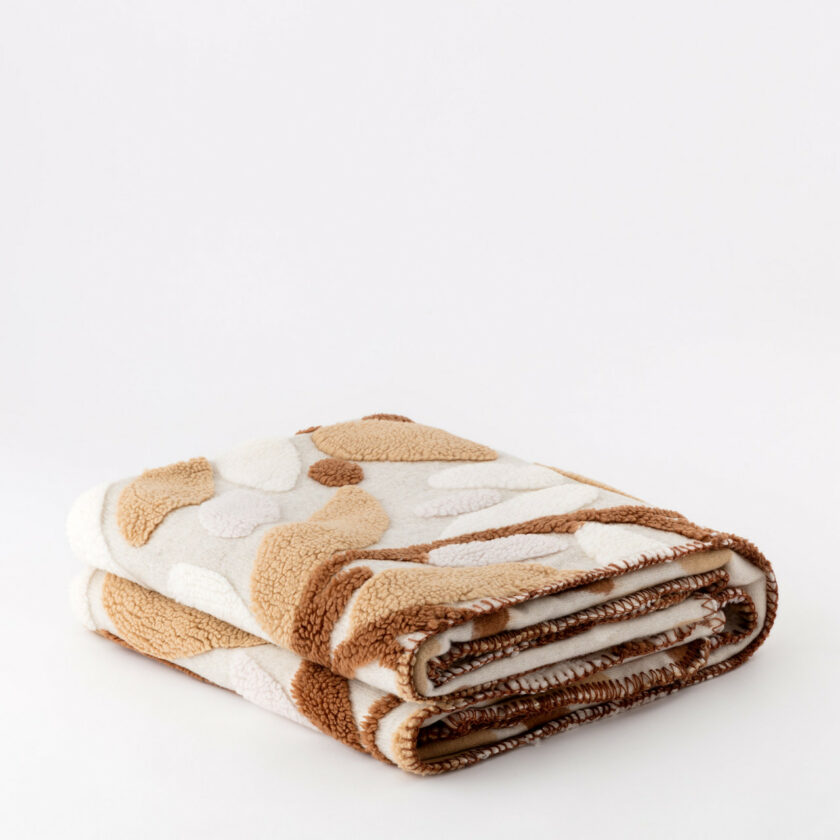 Plaid jacquard Chenille singolo beige sabbia