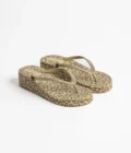 Infradito donna gomma articolo leopa PF3047 oro