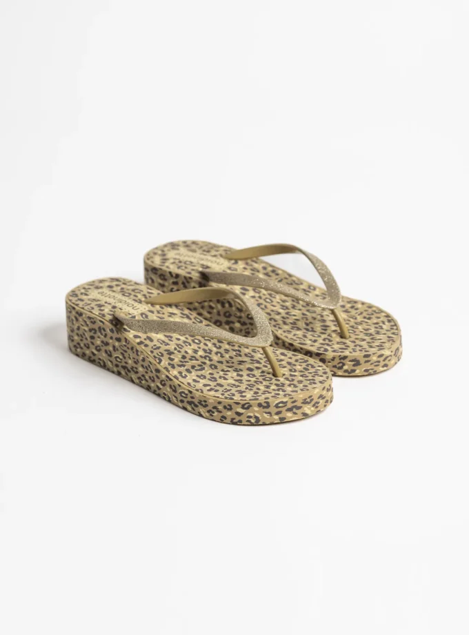 Infradito donna gomma articolo leopa PF3047 oro