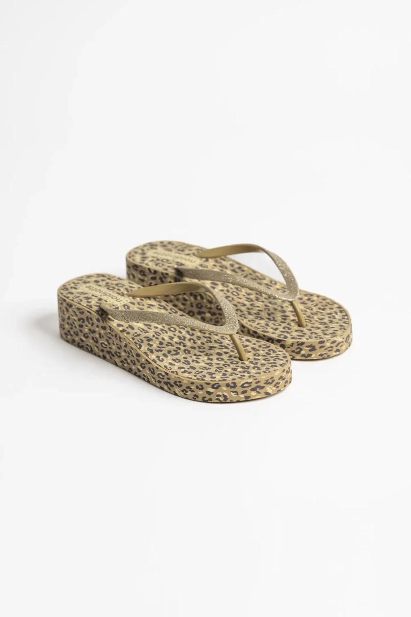 Infradito donna gomma articolo leopa PF3047 oro